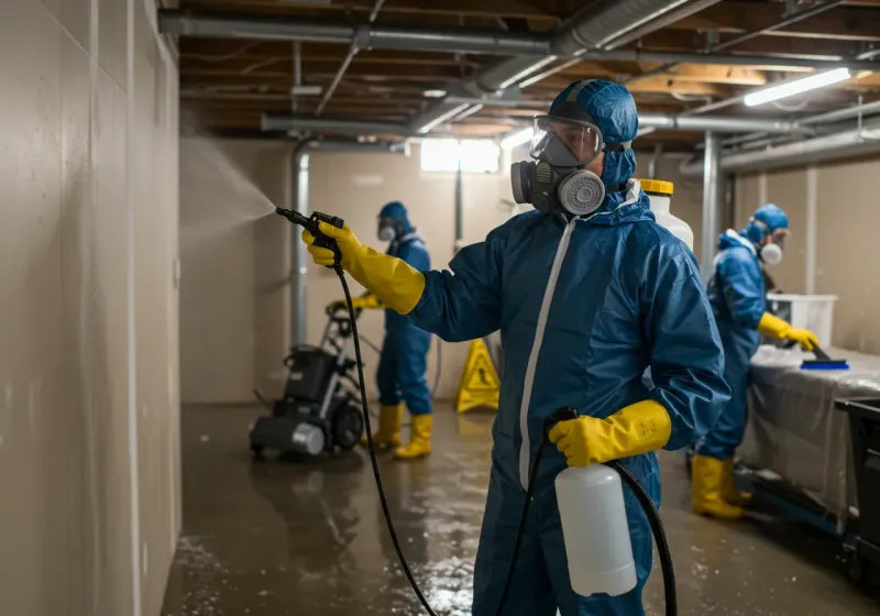 Basement Sanitization and Antimicrobial Treatment process in Haubstadt, IN